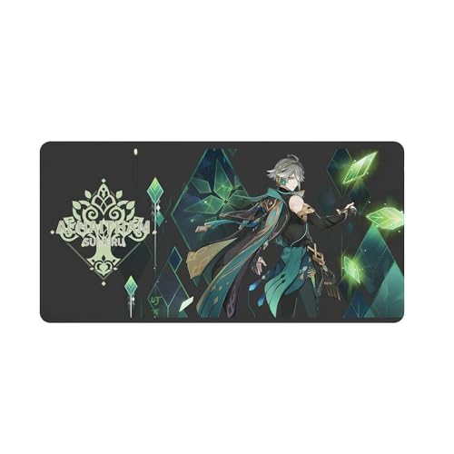 PLAYDOM Genshin Impact Gaming Mouse Pad Anti-Rutsch Gummibasis, Bequeme Laptop Mouse Pad Desktop Mouse Pad (Alhaitham,16 * 30in) von PLAYDOM