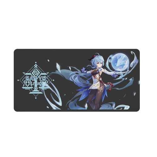 PLAYDOM Genshin Impact Gaming Mouse Pad Anti-Rutsch Gummibasis, Bequeme Laptop Mouse Pad Desktop Mouse Pad (Gan Yu,16 * 30in) von PLAYDOM