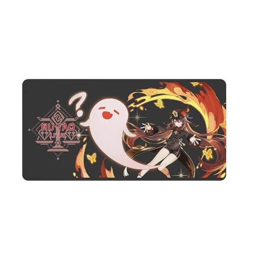 PLAYDOM Genshin Impact Gaming Mouse Pad Anti-Rutsch Gummibasis, Bequeme Laptop Mouse Pad Desktop Mouse Pad (Hu Tao,16 * 36in) von PLAYDOM