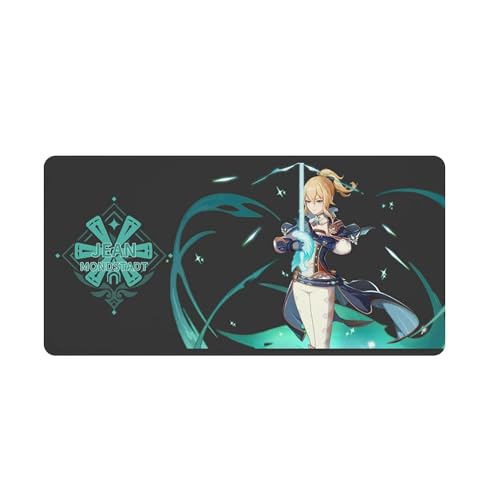 PLAYDOM Genshin Impact Gaming Mouse Pad Anti-Rutsch Gummibasis, Bequeme Laptop Mouse Pad Desktop Mouse Pad (Jean,12 * 24in) von PLAYDOM