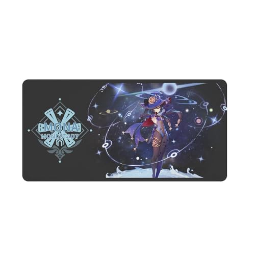 PLAYDOM Genshin Impact Gaming Mouse Pad Anti-Rutsch Gummibasis, Bequeme Laptop Mouse Pad Desktop Mouse Pad (Mona,16 * 30in) von PLAYDOM