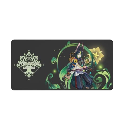 PLAYDOM Genshin Impact Gaming Mouse Pad Anti-Rutsch Gummibasis, Bequeme Laptop Mouse Pad Desktop Mouse Pad (Tighnari,16 * 36in) von PLAYDOM