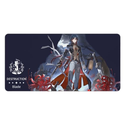 PLAYDOM HonKai Star Rail JingYuan JingLiu FeiXiao LingSha Imbibitor Lunae Gaming Mouse Pad Anti-Rutsch Gummibasis, Bequeme Laptop Mouse Pad Desktop Mouse Pad (Blade,16 * 30in) von PLAYDOM