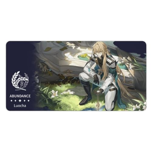 PLAYDOM HonKai Star Rail JingYuan JingLiu FeiXiao LingSha Imbibitor Lunae Gaming Mouse Pad Anti-Rutsch Gummibasis, Bequeme Laptop Mouse Pad Desktop Mouse Pad (Luocha,16 * 30in) von PLAYDOM