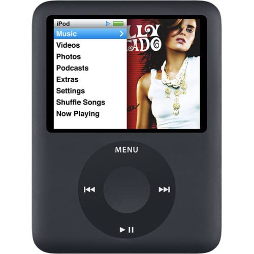 Original AppleiPod kompatibel für MP3 MP4 Player - Apple iPod Nano 8GB - 3rd Generation (Schwarz) (erneuert) von PLAYER