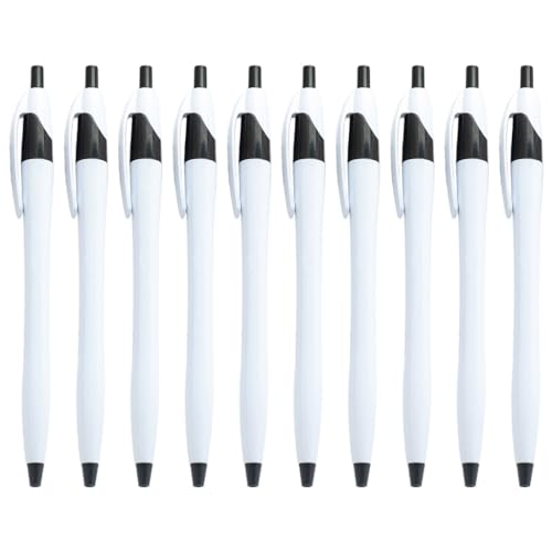 10 Stück einziehbarer Kugelschreiber mit Stiftclip, Bürosignierstift, Unterschrift, glattes Schreiben für Hotelempfang von PLCPDM