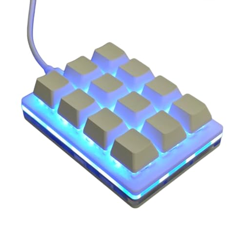 PLCPDM 12-Tasten-Makropad-Tastatur, anpassbare Tastatur mit intuitiven mehreren Mediensteuerungen, programmierbare Tastatur, hocheffizient von PLCPDM