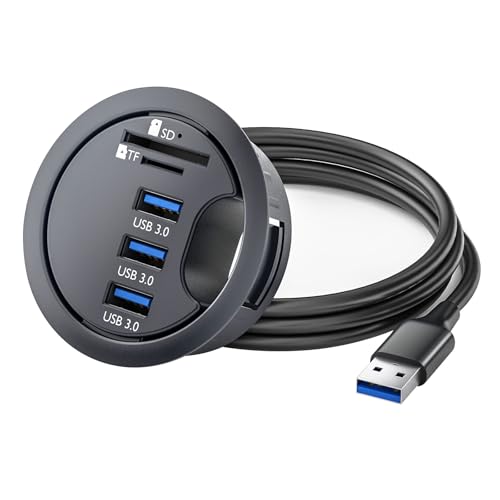 PLCPDM USB-Kabeldurchführung, USB 3.0, Dock-Montage, Desktop-Kabel-Organizer für PC, Laptop, USB-Gerät von PLCPDM