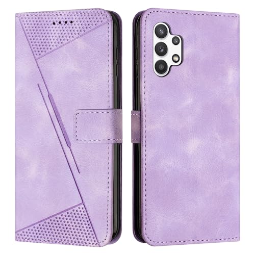 PNATEE Hülle für Samsung Galaxy A32 5G Hülle, PU Leder Hülle Klappbar Brieftasche Magnetverschluss Kartenfach Standfunktion Schutzhülle für Galaxy A32 5G, Violett von PNATEE