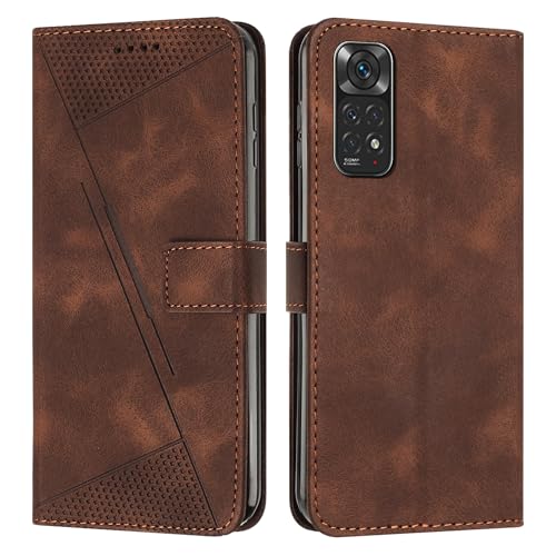 PNATEE Hülle für Xiaomi Redmi Note 11 4G Hülle, PU Leder Hülle Klappbar Brieftasche Magnetverschluss Kartenfach Standfunktion Schutzhülle für Redmi Note 11S 4G, Braun von PNATEE