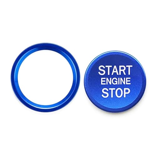 PNBVW Auto Styling Aufkleber Ring Auto Motor Start Stop Taste Abdeckung Fall for A//u//d//i A4 B8 B9 A5 A6 4f A7 C7 Q3 Q5 S3 Auto Zubehör(2Pcs Blue) von PNBVW