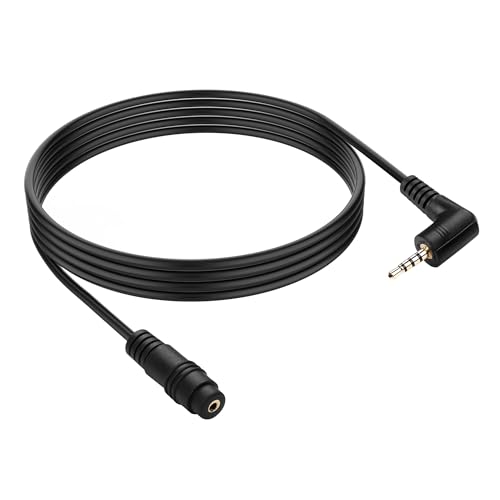 PNGKNYOCN Rechtwinkliges 2,5-mm-Audio-Verlängerungskabel, 90 Grad 2,5-mm-TRRS-Stecker zu weiblichem Stereo-Aux-Kabel, kompatibel mit Kopfhörern, Mikrofonen（1.8M） von PNGKNYOCN