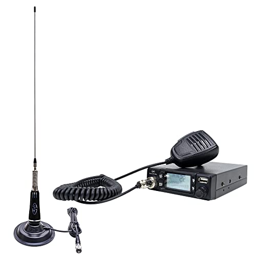 CB-Funk PNI Escort HP 9700 USB und CB Antenne PNI LED 2000 mit Magnetfuß, 12V / 24V Netzteil, inkl. Zigarettenanzünderstecker, ASQ 5 Stufen von PNI