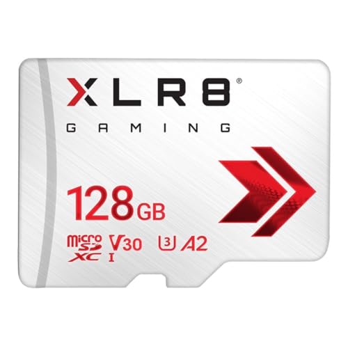 PNY XLR8 128 GB Gaming Class 10 U3 V30 microSDXC Flash-Speicherkarte - 100 MB/s, Klasse 10, U3, V30, A2, 4K UHD, Full HD, UHS-I, Micro SD, P-SDU128V32100XLR-GE von PNY