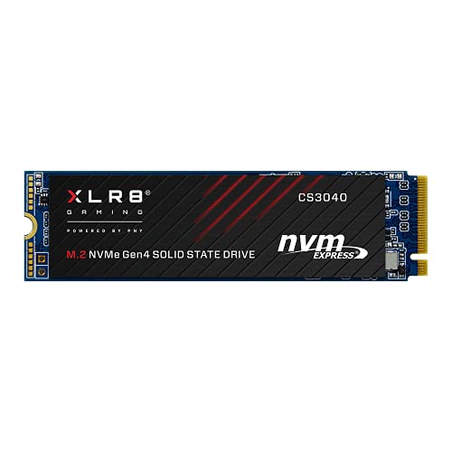 PNY XLR8 CS3040 M.2 NVMe Gen4 x4 Internal Solid State Drive (SSD) 500GB, Lesegeschwindigkeit bis zu 5600 MB/s, Schreibgeschwindigkeit bis zu 2600 MB/s von PNY