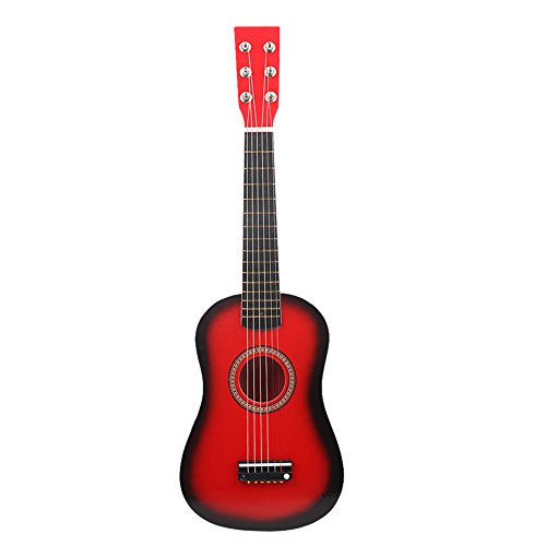 23-Zoll-Kindergitarrenspielzeug, Kinder-Ukulele-Gitarre 4-saitige Mini-Holzgitarre Ukulele-Gitarre für Kinder, Kinder, Studenten, Anfänger (Rot) von POENVFPO