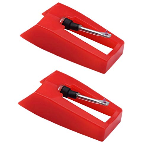 Plattenspieler-Nadeln, Klarerer Klang, Ruby Turntable Stylus-Nadel-Ersatz-ABS-Spitze, Nützlich, Wirtschaftlich (2pcs) von POENVFPO