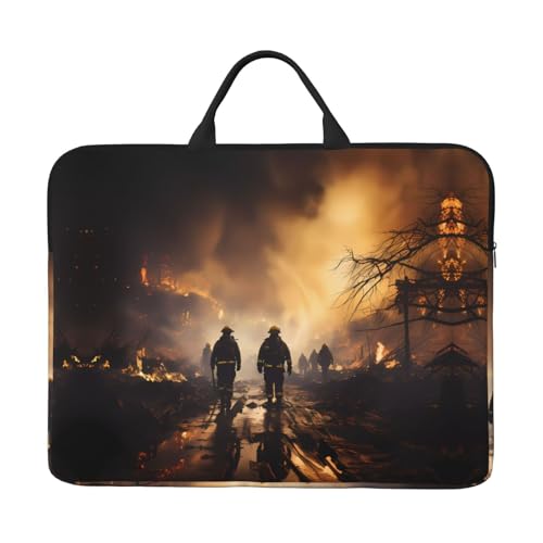 Feuerwehr-Laptop-Tasche, langlebig, stoßfest, tragbare Laptoptasche für 35,6 cm (14 Zoll) Laptops von POEZJZW