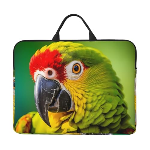 Papageienvogel Nahaufnahme-Laptop-Tasche, langlebig, stoßfest, tragbare Laptoptasche für 14-Zoll-Laptops von POEZJZW