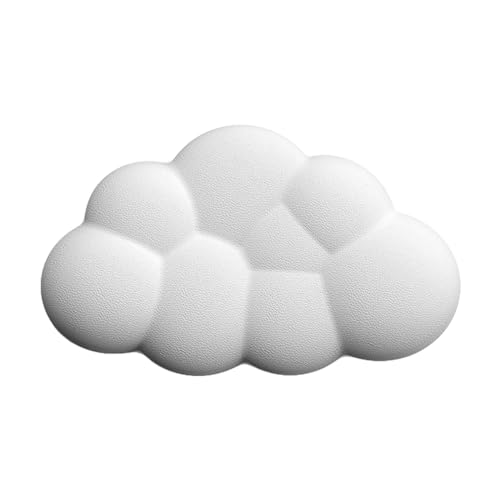 POFET Cloud-Handballenauflage, Maus für Desktop-Computer, Matte, Handgelenkstütze mit rutschfester Basis, ergonomisches Design, Tastatur-Handballenauflage, Schreibtischzubehör, Weiß von POFET