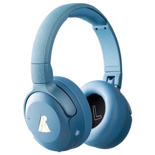 POGS Drahtloser Bluetooth Over-Ear Noise Cancelling-Kopfhörer | The Turtle | Faltbarer robuster Kopfhörer | Lautstärkebegrenzung 85 dB, Mikrofon | Kabellose Musik-Sharing-Funktion (rBlau) von POGS