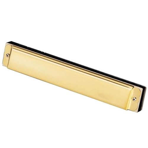 Professionelles 24-Loch-Vibrato-Mundharmonika-Instrument in glänzendem Gold mit Standard-Tonhöhe(Ab) von POHTYIT
