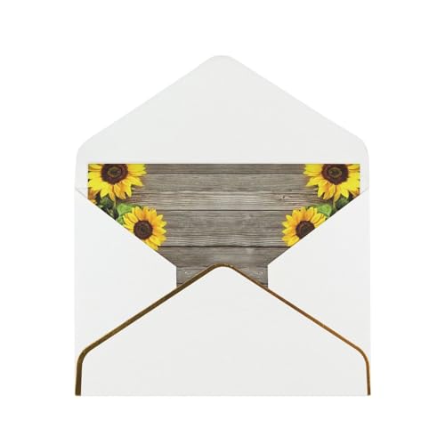 Holztafel mit Sonnenblumen-Motiv, Phnom Penh Perle, Papier, Grußkarte, horizontales Design von POKIKKJH