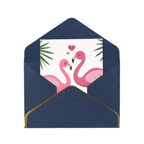 Palmblatt- und Flamingo-Paar. Das vertikale Design von Perlen-Umschlägen ist elegant und einzigartig, geeignet für Weihnachten, Geburtstage und Jubiläen von POKIKKJH