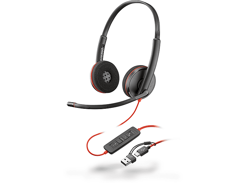 POLY Blackwire 3220 USB-C Stereo, On-ear Headset Schwarz von POLY