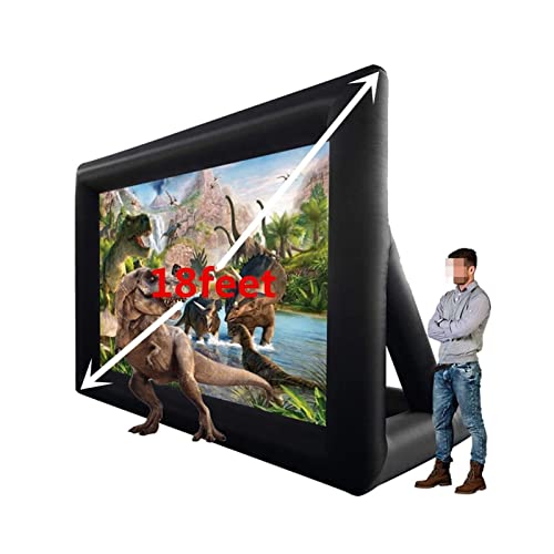 POOIQX 1. 6ft 18ft. Schlugble-Projektor-Bildschirm mit leistungsstarkem 12vlow-Rausch-Gebläse for Familienfilme Fernseher Zeigt Videos, die Spiele Spielen usw,Robust und Faltbar(18ft,18FT) von POOIQX