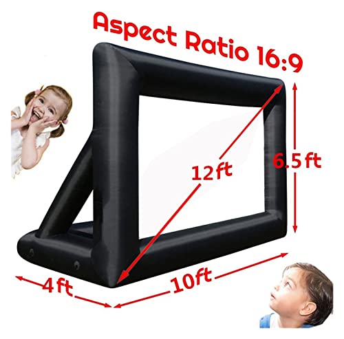 POOIQX 8ft 10ft 12ft 14ft 16ft 18ft 18ft 20ft Aufblasbare Projektor-Filme-Bildschirm for Home-Filme Fernseher Zeigt Videos, die Spiele Spielen usw,Robust und Faltbar(12ft) von POOIQX