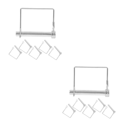 POPETPOP 2 Sätze Quadratischer Sicherungsstift Gewichtsstapelstift Schnellspannstift Traktorstifte Anhängerstifte Für Die Anhängerkupplung Kupplungsstift Kohlenstoffstahl Silver 6 Stück * 2 von POPETPOP