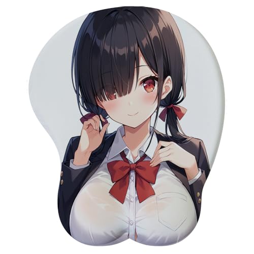 Anime Waifu Japanisches Mädchen 3D Mauspad mit Silikon Brüste Mousepad mit Handauflage. Anti Rutsch Anime Manga Maus Pad Handgelenkauflage für Büro Spiel von PORNHUX