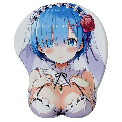 Anime Waifu Kawaii Mädchen 3D Anime Soft Mouse Pad Ergonomisches Gaming Mousepad, passend für PC Office Mousepads mit Handgelenkstütze von PORNHUX