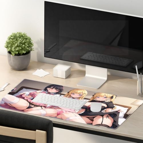 PORNHUX Sexy Anime Girl Cute Mauspad XXXL 700x300 Large XXL Mouse Pad Desk Mat Gaming Mat Pad Improved Precision and Speed Rubber Base for Stable Grip on Smooth Surfaces Table Pad von PORNHUX