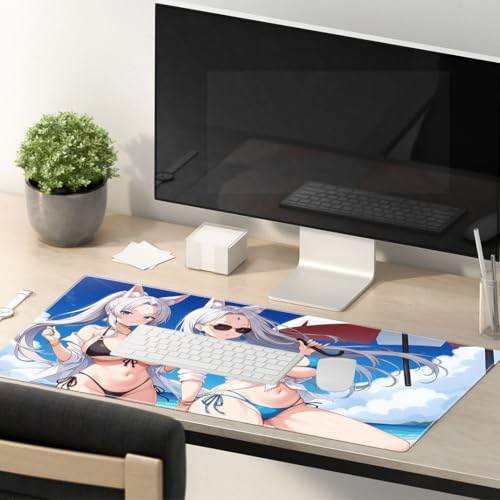 Sexy Anime Girl Aesthetic Mauspad XL 1200x600 Gaming Mauspad,Mousepad XXL,Schreibtisch Protector Matte mit Anti Rutsch Basis,Mouse Pad wasserdicht und langlebig für Gaming,Büro,Zuhause von PORNHUX