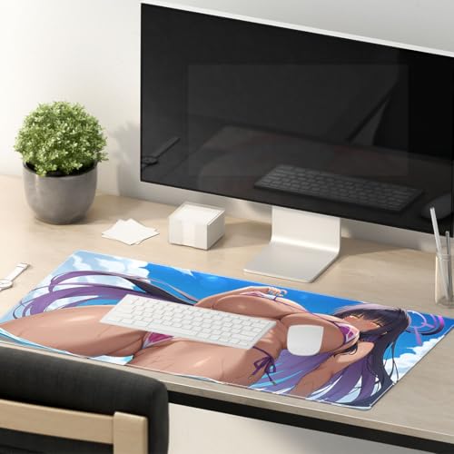 Sexy Anime Girl Funny Mauspad XL 700x300 Mauspad Mousepad mit Vernähte Kanten Rutschfester Mouse Pad Gaming Mauspad in schwarz Mousepad Gaming mit glatter Oberflächen Mauspad klein Maus Pad für All von PORNHUX