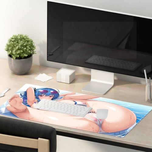 Sexy Anime Girl Mauspad XL 800x400 Mauspad Mousepad mit Vernähte Kanten Rutschfester Mouse Pad Gaming Mauspad in schwarz Mousepad Gaming mit glatter Oberflächen Mauspad klein Maus Pad für All von PORNHUX