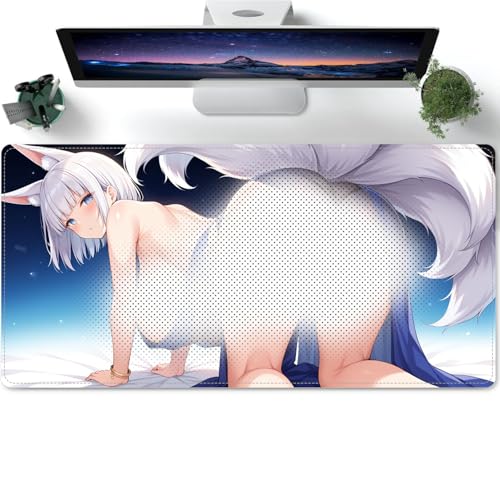 Sexy Anime Girl WaifuTastatur Unterlage XXXL 600x300 Mousepad Größer, Mouse Pad mit Anti-Rutsch-Gummiboden & Vernähte Kanten Mauspads für Computer Laptop und PC, Mouse Mat von PORNHUX