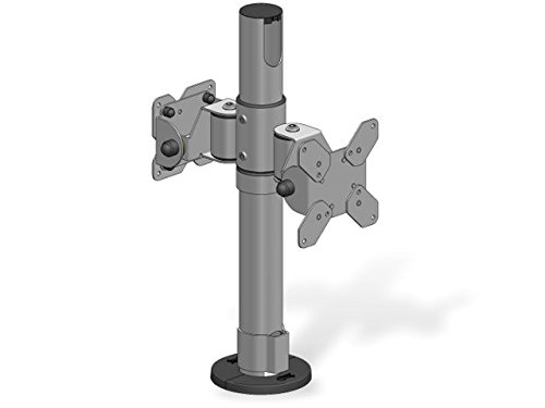 SPV1103-02 SpacePole VESA 75/100 Halterungen (2 Stk.) "back-to-back" kipp- und schwenkbar inkl. 400mm Standrohr inkl. Verschlussring schwarz von POS-Cardsysteme