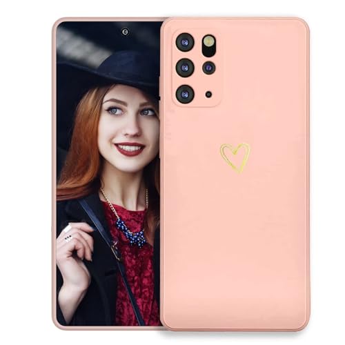 POUHYE Handyhülle für Samsung Galaxy S20+ / S20 Plus Hülle, Soft Silikon Case mit Herz, Kameraschutz und Bildschirmschutz, Ultra Dünn Stoßfest Anti-Rutsch Schutzhülle für Samsung S20+ / S20 Plus Rosa von POUHYE