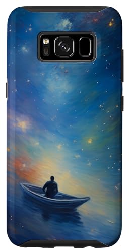 Hülle für Galaxy S8 Impressionistische Kunst eines Bootes im Weltraum von PP Accessories