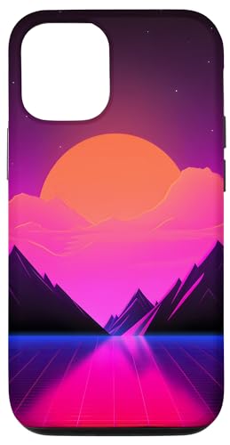 Hülle für iPhone 12/12 Pro Synthwave Landscape Retrowave 80er Jahre Vaporwave von PP Accessories