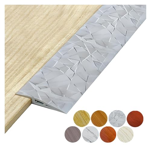 PVC Schwellenrampe, Boden Übergangsleiste, Schwelle Reduzierstück, Übergangsprofil Selbstklebend, Vinyl Übergangsschiene Höhenausgleichsprofil, Abschluss Anpassungsprofil(Geometric Gray,5 * 100cm) von PQPQLI