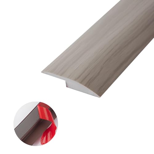 Pvc Übergangsstreifen 100/200/300cm, Übergangsprofil Selbstklebend, Vinyl Übergangsschiene Abschlussprofil, Übergangsstreifen Für Bodenleiste, Höhenausgleich Bodenprofil(Gray wood,3.5*100cm/1.38*39.4i von PQPQLI