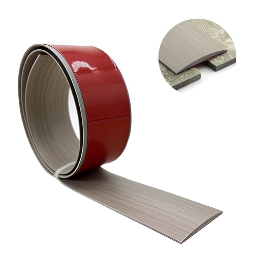 Übergangsprofil Selbstklebend, 4/5/7.6 Cm Vinyl Boden Abdeckleiste Übergangsstreifen, Übergangsleiste Ohne Bohren Verbinden Sie Ihre Böden Nahtlos, Viele Farben Lieferbar(Gray wood grain,5 * 100cm) von PQPQLI