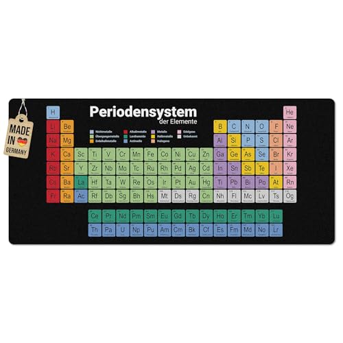 PR Print Royal Schreibtischunterlage mit Periodensystem der Elemente - Waschbar, Personalisierte Geschenke zum Schulstart, Chemie-Lehrer | 90x40 cm, Rutschfest von PR Print Royal