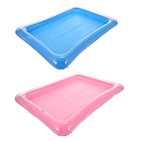 PRETYZOOM 2st Wasser Aufblasbares Tablett Aufblasbarer Tisch Für Wasser Pool-zubehör Getränke Kleine Kühler Aufblasbarer Salatbarbuffet-eiskühler Aufblasbare Servierstange Halter Pvc von PRETYZOOM