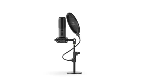 PREYON Buzzard Scream USB-Mikrofon-Set für Streaming und Gaming- Kapazitives Mikrofon mit Nierencharakteristik, Anti-Shock-Halterung, Pop-Filter -Plug & Play -Aluminiumgehäuse von PREYON