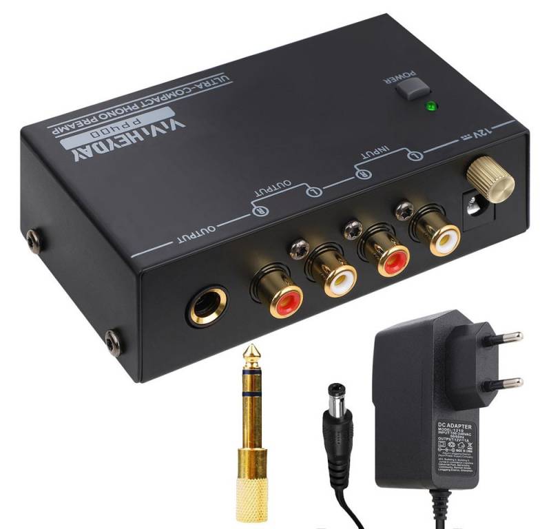 PRIISF Mini Phono-Wandler Preamp Audio-Adapter Plattenspieler Stereo-Phono- Vorverstärker (Anzahl Kanäle: 4, Ultrakompakter HiFi Phono Box Vorverstärker Phonovorverstärker) von PRIISF